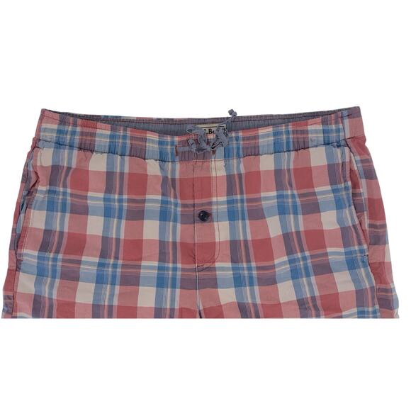LL‎ Bean Men's Dock Shorts Multicolor Plaid Pockets Drawstring Button Fly Preppy - Picture 3 of 7